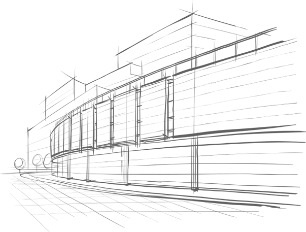 Imagen de estructura de un edificio en blanco y negro